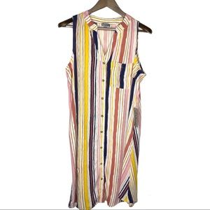J for Justify Striped V-neck Sleeveless Dress Size 1X NWT